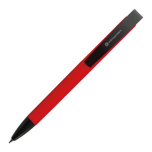 Stylo  bille rouge avec clip et mcanisme  pression.
