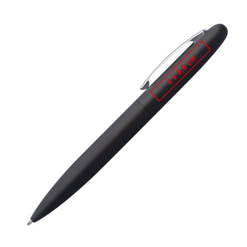 Stylo  bille noir en mtal avec clip.