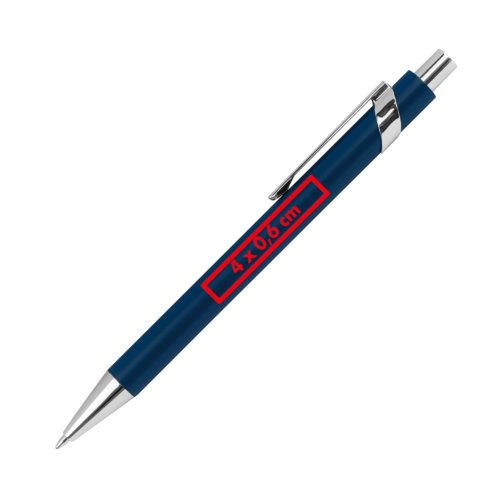 Stylo  bille en mtal bleu avec clip.