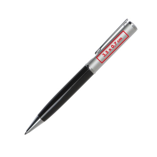 Stylo  bille en mtal avec clip et mcanisme rotatif.