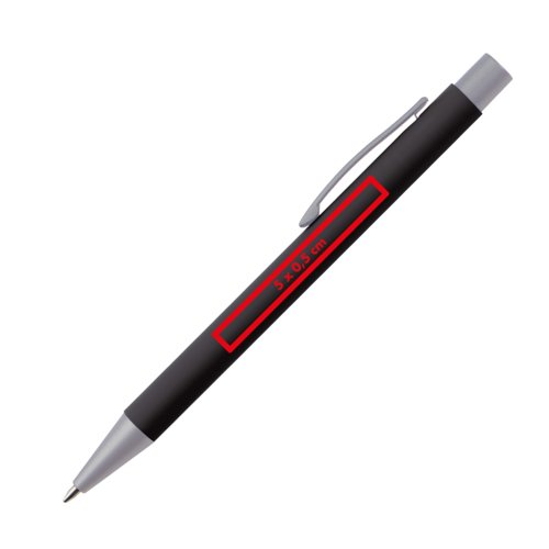 Stylo  bille noir avec clip et mcanisme  poussoir.