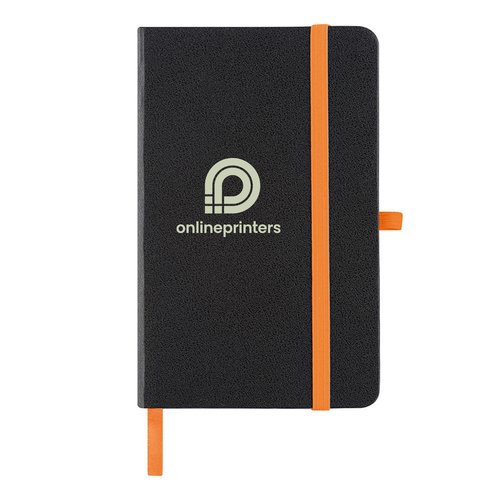Carnet noir avec lastique et marque-page.