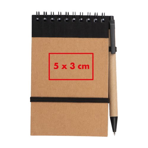 Bloc-notes avec stylo et fermeture  lastique.