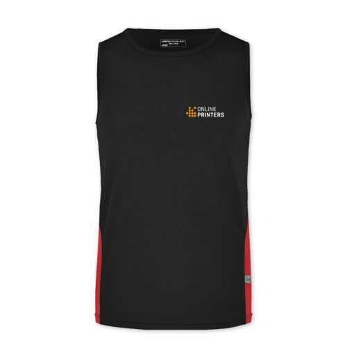 Dbardeur en polyester noir et rouge pour hommes.