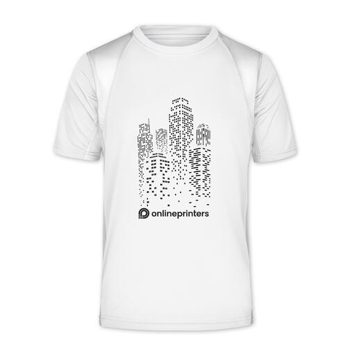 T-shirt fonctionnel blanc en polyester pour hommes.