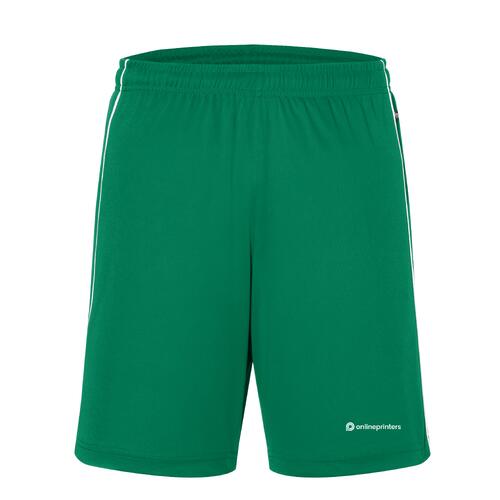 Short d'�quipe vert en tissu fonctionnel avec taille �lastique.