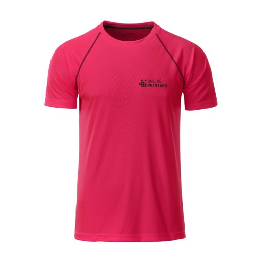 T-shirt de sport rose non/gris pour homme  manches courtes.