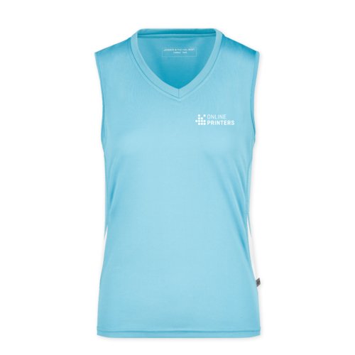 Dbardeur en polyester bleu clair pour femmes avec col en V.