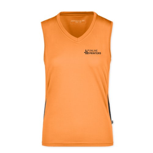 Dbardeur orange en polyester pour femme avec encolure en V.