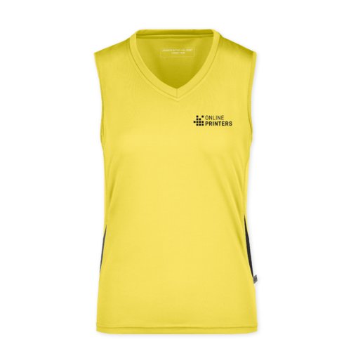 Dbardeur jaune en polyester pour femme avec col en V.