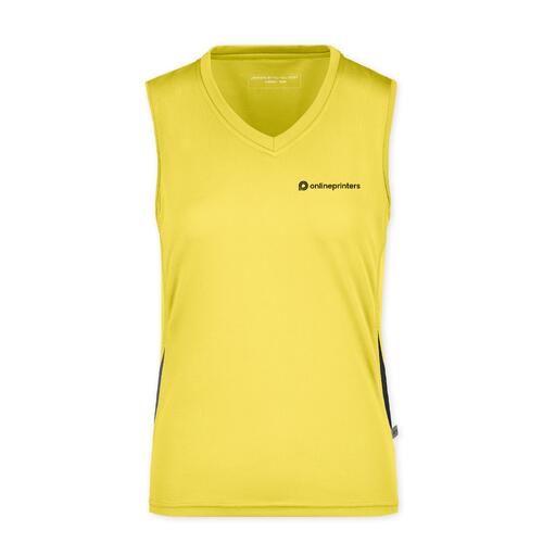 D�bardeur jaune en polyester pour femme avec col en V.