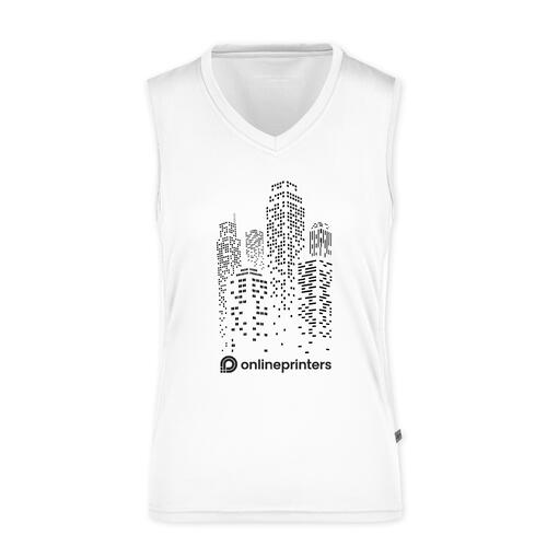 D�bardeur blanc en polyester pour femme avec col en V.