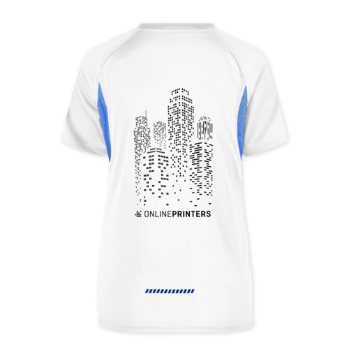 T-shirt de sport fonctionnel blanc en polyester pour femmes.
