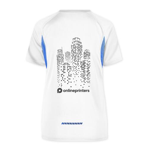 T-shirt de sport fonctionnel blanc en polyester pour femmes.
