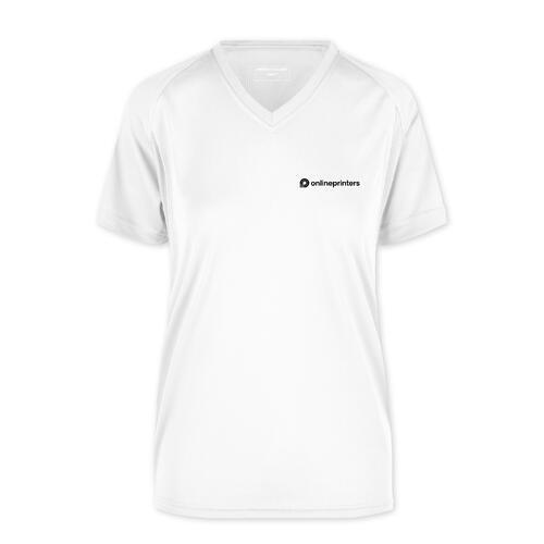 T-shirt fonctionnel pour femmes avec col en V et manches courtes.