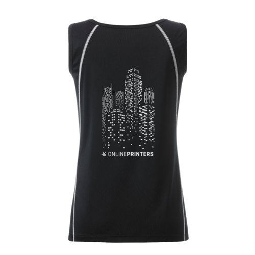 Dbardeur de sport en polyester noir et blanc pour femmes.