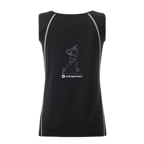 D�bardeur de sport en polyester noir et blanc pour femmes.