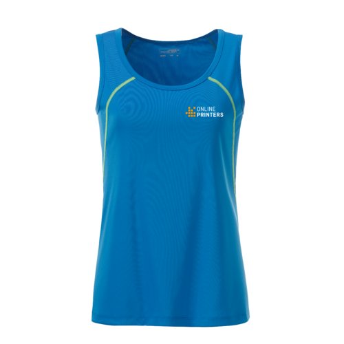 Dbardeur de sport en polyester bleu et jaune non pour femmes.