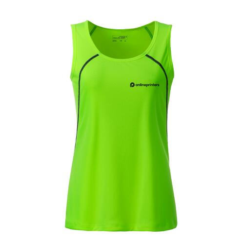 D�bardeur de sport en polyester vert n�on pour femme.