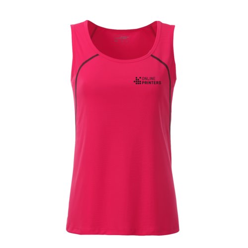 Dbardeur de sport rose non/gris en polyester pour femmes.
