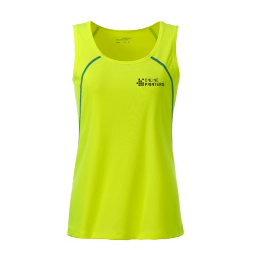 Dbardeur de sport en polyester jaune non/bleu pour femmes.