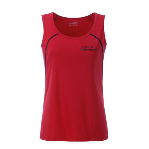 Dbardeur rouge en polyester pour femmes, coupe sport.