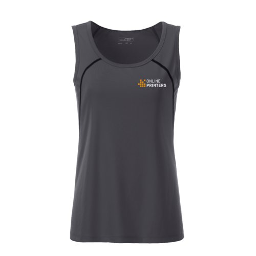 Dbardeur de sport en polyester gris fonc pour femmes.