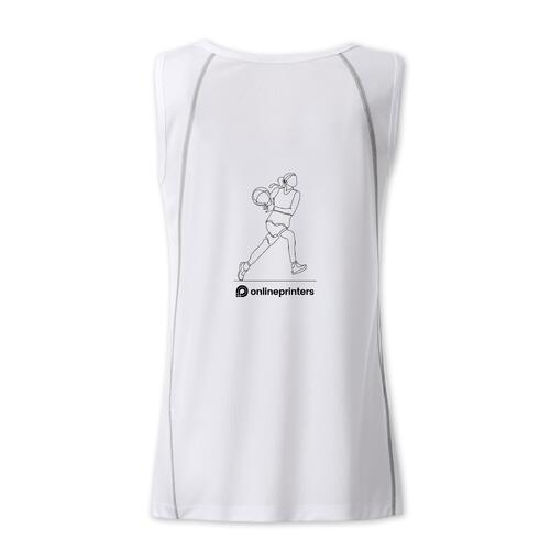 D�bardeur blanc en polyester pour femme avec une coupe sport.