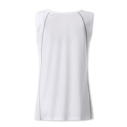 D�bardeur de sport blanc en polyester pour femmes.