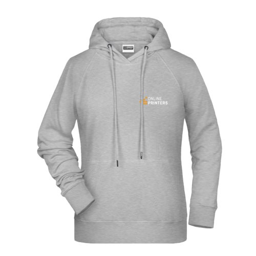 Sweat  capuche chin gris en coton-polyester pour femmes avec capuche et cordon de serrage.