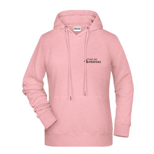 Sweat  capuche rose chin en coton-polyester avec capuche et cordon de serrage.