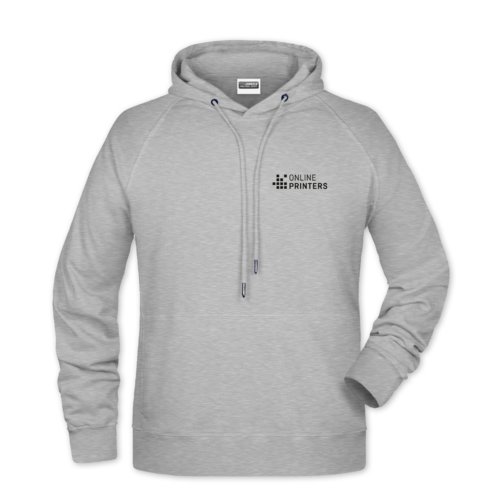 Sweat  capuche gris chin en mlange de coton avec cordon de serrage.