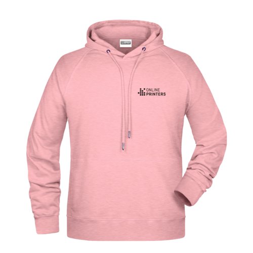 Sweat  capuche rose chin en coton-polyester pour hommes avec capuche et cordon de serrage.