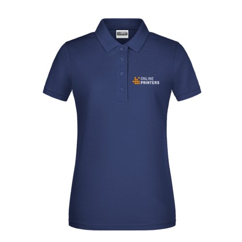 Polo pour femme bleu fonc en coton.