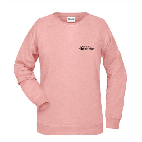 Sweat-shirt rose chin pour femme en mlange coton-polyester.