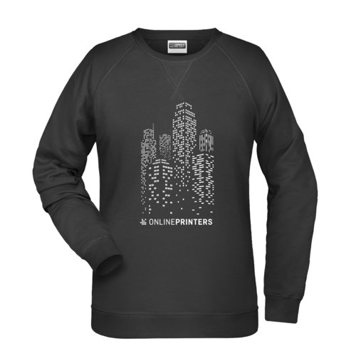 Sweat-shirt noir en coton et polyester pour femmes.