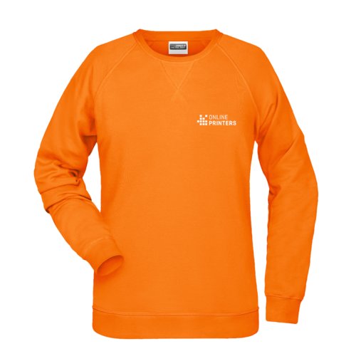 Sweat-shirt orange en coton et polyester pour femme.