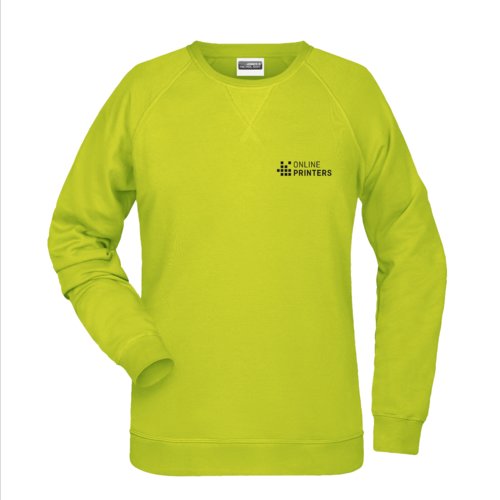 Sweat-shirt en mlange coton-polyester jaune non pour femme.
