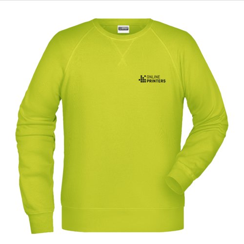 Sweat-shirt jaune non en mlange de coton pour hommes.