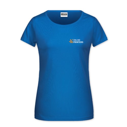 T-shirt en coton bleu roi pour femmes  manches courtes.