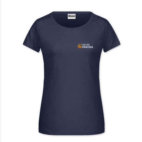 T-shirt bleu marine en coton pour femmes avec manches courtes.
