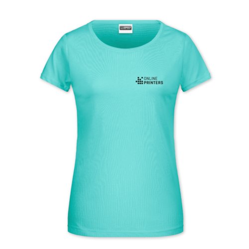 T-shirt en coton vert menthe pour femmes  manches courtes.