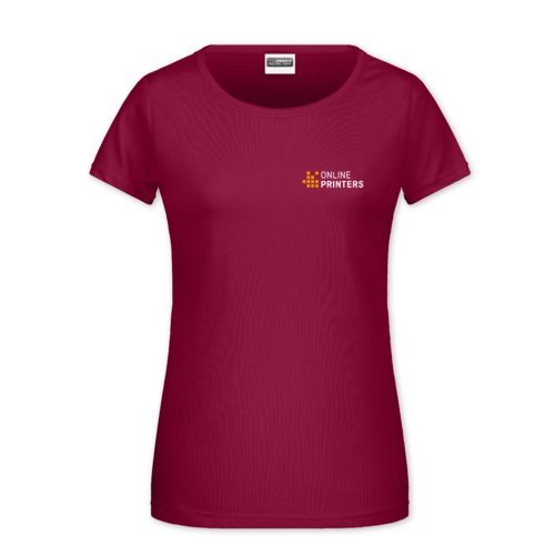 T-shirt bordeaux en coton pour femmes  manches courtes.