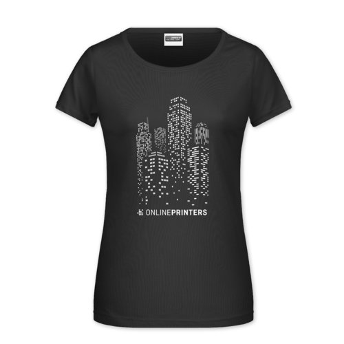 T-shirt noir en coton pour femmes avec manches courtes.