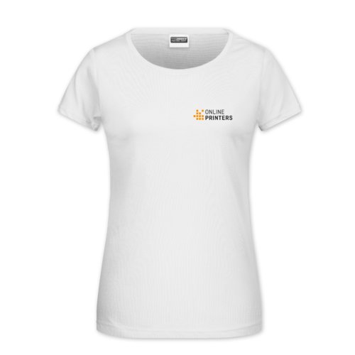 T-shirt blanc en coton pour femmes  manches courtes.