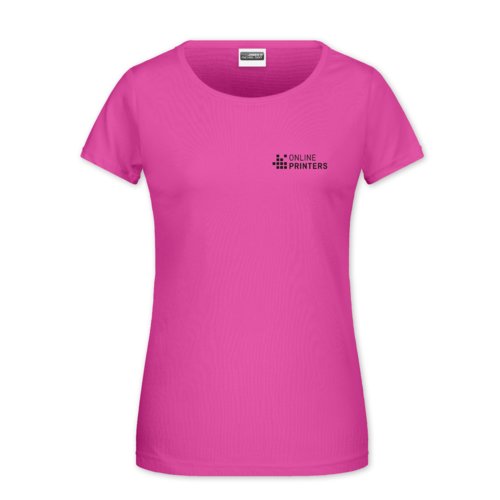T-shirt rose en coton pour femmes  manches courtes.