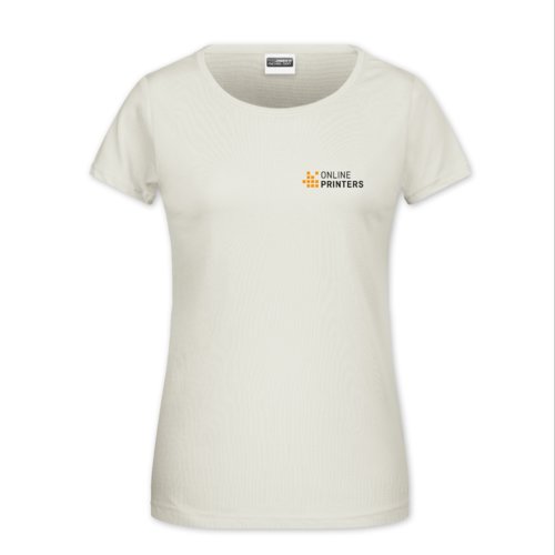 T-shirt beige en coton pour femmes avec manches courtes.