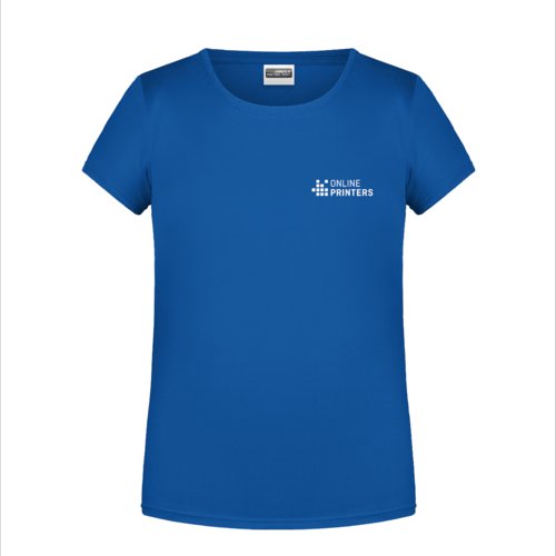 T-shirt en coton bleu roi pour filles avec manches courtes.