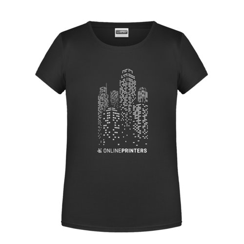 T-shirt noir en coton pour filles avec manches courtes.