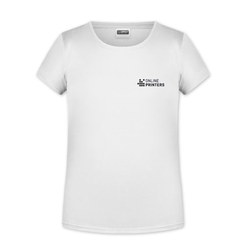 T-shirt blanc en coton pour filles avec manches courtes.